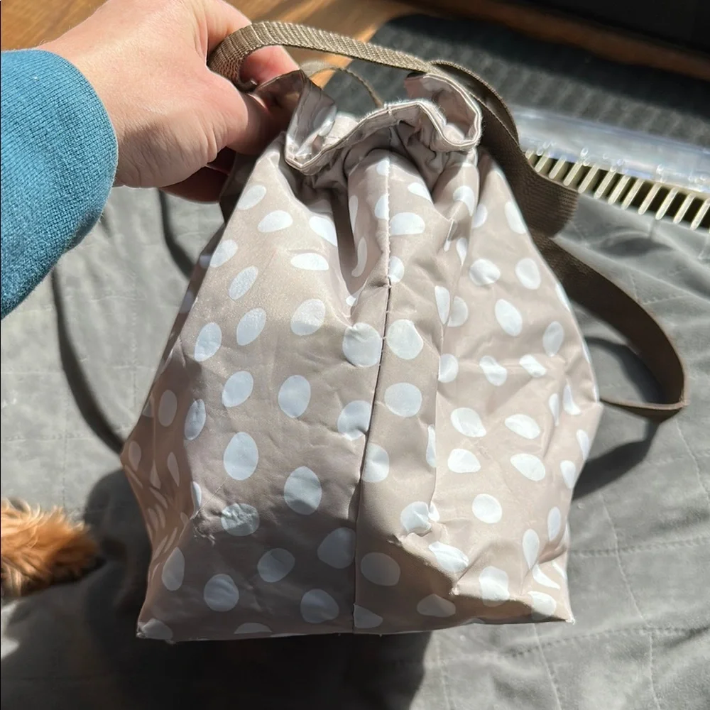 Chic Brown and White Drawstring Bag - Picture 6 of 8